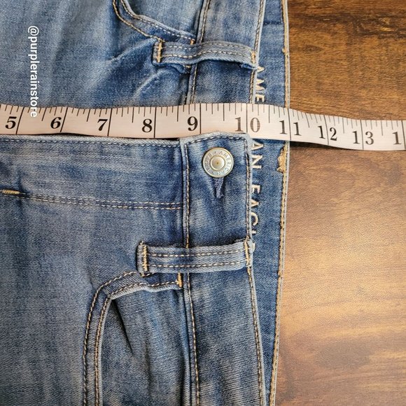American Eagle Jeans 0 S Jegging Crop Super Hi Rise Medium Light Wash Denim - Picture 9 of 12